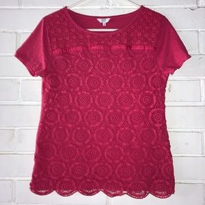 Crown & Ivy Hot Pink Blouse